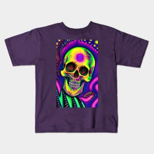 Colorful skull artwork Kids T-Shirt